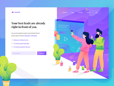 Customize design header page illustration concept