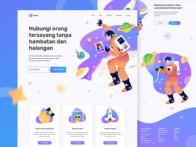 Callme Landing Page - Connecting Planets