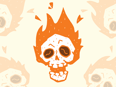 Skulldin' Hot Coffee Club bean branding club coffee coffee bean fire flame logo skull skulls