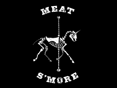 Meat S'More apparel band band merch bones carousel fake band friday illustration shirt skeleton skull t shirt undead unicorn
