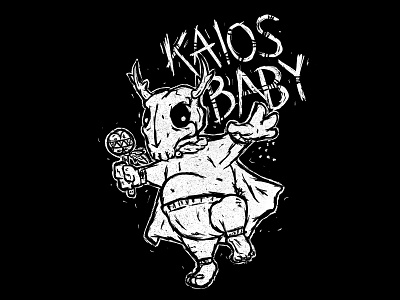 Kaios Baby! apparel baby band chaos child fake band friday illustration infant kaios music occult skull voodoo