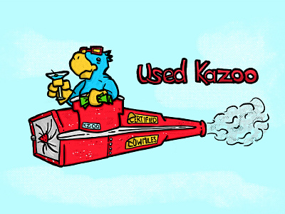 Used Kazoo apparel band bird certified character flight fly illustration indie kazoo martini merch music parrot rock band used