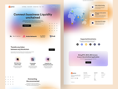 Cryptocurrency blockchain technology services landing page bitcon blockchain clean coin crypto art crypto website cryptocurrency design finance gradient home page landing page minimalist token ui ux website design