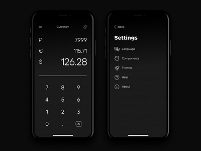 Daily UI #007 app calculator currency converter dailyui settings ui uiux