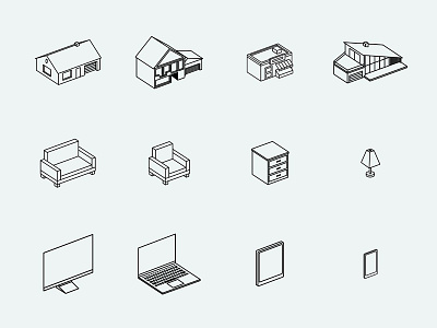 isometrica - outline chat conversation folder game icon isometric lined router sim swing tie fighter wifi