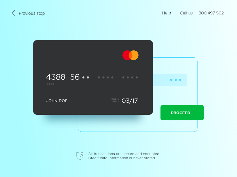 Credit Card Checkout - Daily UI #002 by GrinnUX on Dribbble