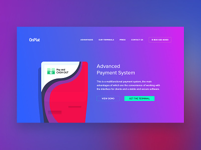 Landing Page - Daily UI #003 atm cash out dailyui landing page payment payment system payment terminal website