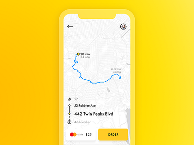 Daily UI #020 app dailyui iphone location location tracker master card ride route taxi ui