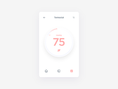 Daily UI #021 app dailyui dashboard heating home monitoring dashboard smart home thermostat ui uiux