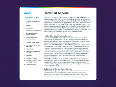 Daily UI #089 dailyui license terms terms of service ui web