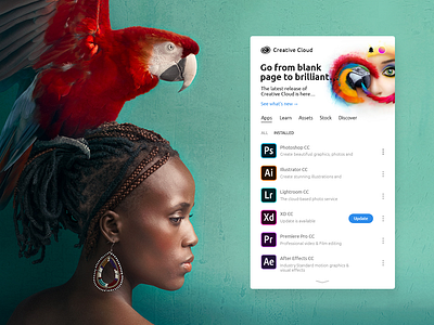 Adobe CC Client redesign [2nd concept] adobe app creative cloud design desktop redesign simple ui uiux windows 10