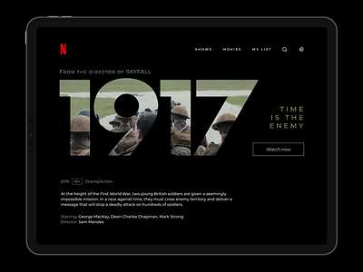 Daily UI #003 app dailyui landing page movie netflix ui uiux web website