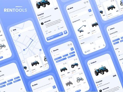 Rentools Rental App | Mobile UX/UI Design app app design design gradient mobile mobile app design mobile design mobile ui rental tools uidesign uiux user experience user interface