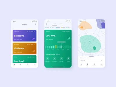 Radiation detection app appdesign detection ecological ecology exposure figma design healthcare healthcare app information iphone iphone 8 iphone app prevention radiation