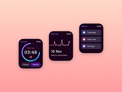 Apple watch fitness app apple watch exercises figma figmadesign fitness health healthcare heart rate heartbeat iwatch training