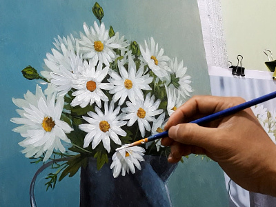 How to draw daisies with acrylic paint hình minh họa