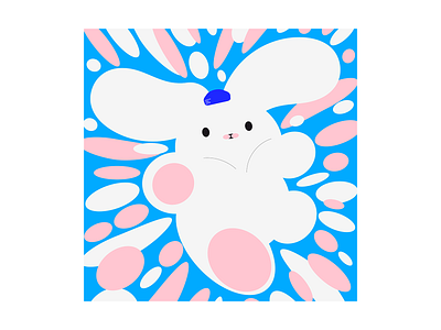 happy graphic design illustration rabbit