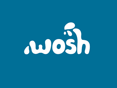 Wosh Logo Design blue branding concentrated design detergent graphic design laundry liquid logo turquoise water white