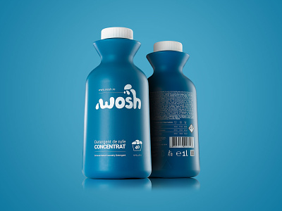 Wosh Packaging blue bottle concentrated design detergent essential laundy liquid packaging potion precious turquiose white