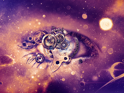 The Eye eye eye of god galaxy helix nebula photo manipulation planet space stars steampunk universe vision website hero image