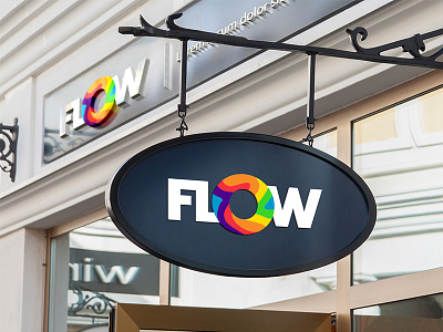 Flow branding computers concept design flow gadgets identity it logo shop store technology