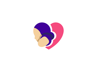 Mother Care Logo Icon baby care caring heart icon logo love mother pink purple
