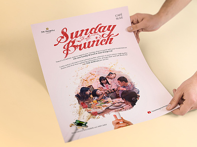 Sunday Brunch Poster brunch cafe champagne family hotel marketing poster print resort shangri la sunday yangon