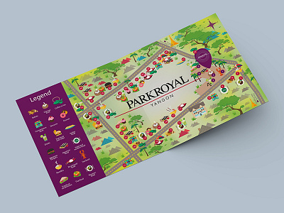 Park Royal Map food gourmet green keepsake legend map park purple royal yangon