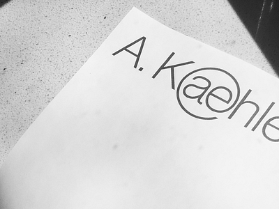 A. Kaehler ae at font identity logo typo typography