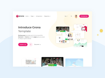 Grona Templates animated bootstrap bootstrap 4 bootstrap template html template landing landing page product design template templates ui ui8 ui8net ux web website design