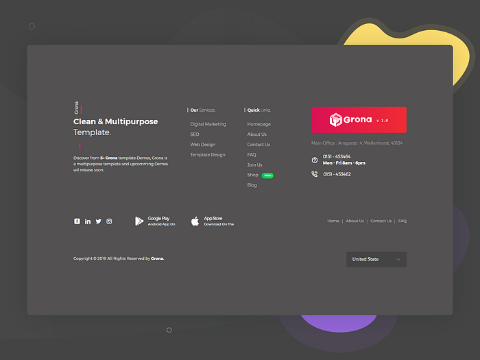 Footer UI designs, themes, templates and downloadable graphic elements ...