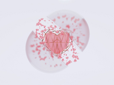 Valentines Day Heart 3d 3d art 3d artist 3d ilustration 3d modeling blender blender3d blendercycles design illustration love pink valentine valentines day weeklywarmup