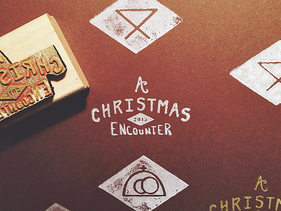 A Christmas Encounter - custom rubber stamp christmas church event hand lettering stamp texture