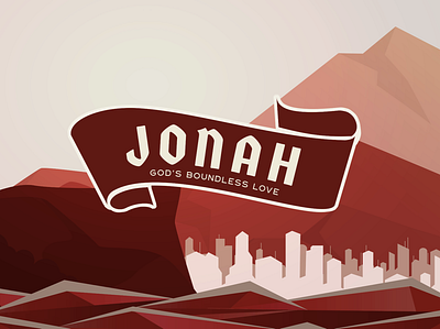Jonah - Sermon Series Graphic (final version) bible church city cliff design jonah red sermon graphic water