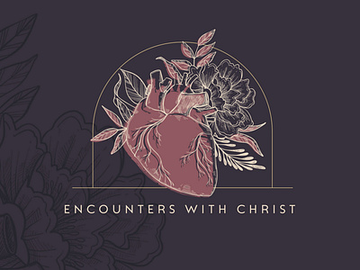 Encounter with Christ Sermon Series Graphic - final alive death to life heart life purple sermon series warm colors