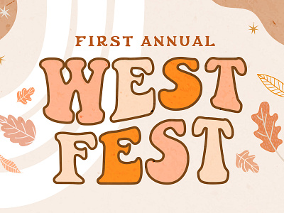 West Fest Event Graphic autumn disco earthy event graphic fall fall leaves festival groovy hippie retro