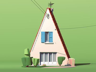 Suburban Pavilion 3d animation architecture c4d car character design cinema4d dog dogs house illustration octane