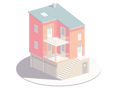 Naughty neighbor animation building car design gif house illustration isometric vector