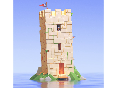 ♦️♣️ 3d animation boat c4d cinema4d illustration medieval middleages octane tower