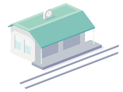 Train Station animation gif illustration isometric station train