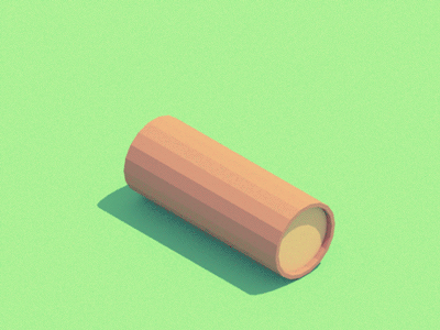 From log to table 3d animation c4d gif log loop transformation vray wood