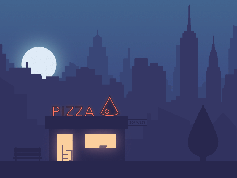 NY Pizza! animation flat gif illustration loop new york ny pizza