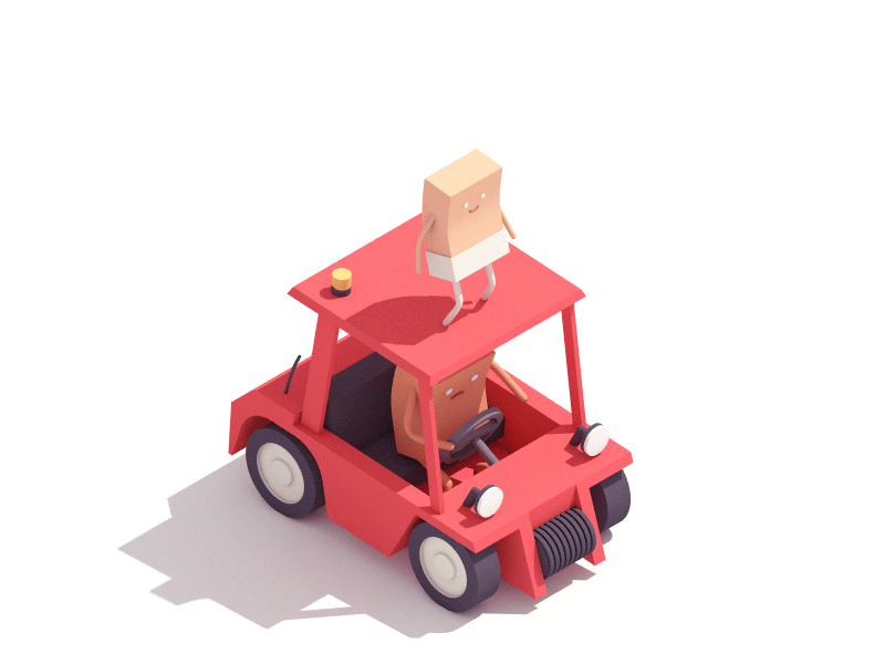 Billy the troll animation c4d car character illustration isometric truck utility