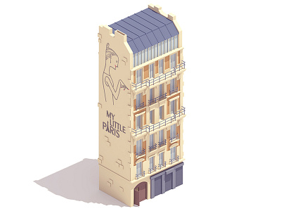 My Little Paris 3d architecture building c4d illustration paris