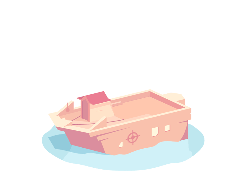 Boathouse animation bisous les copains boat boathouse construction house illustration vector water