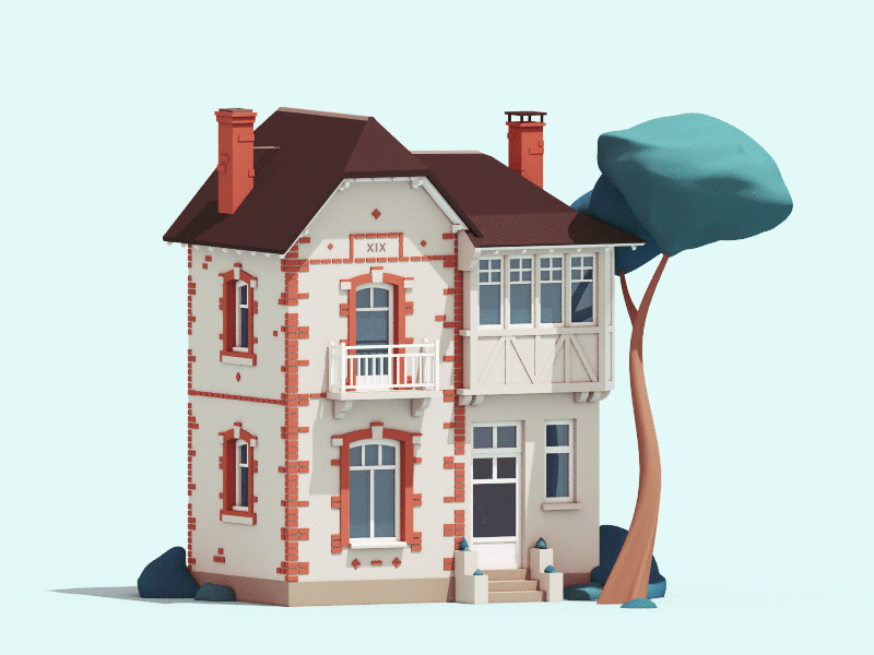 La Baule #2 animation architecture c4d character house illustration