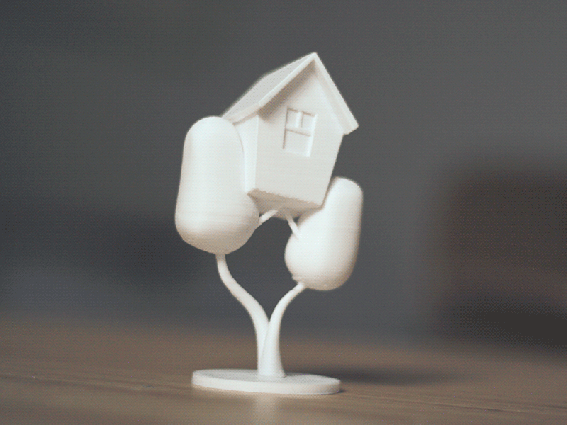 Turntable Cabin - 3D Print 3d 3d print cabin flashforge house illustration print printing turnable