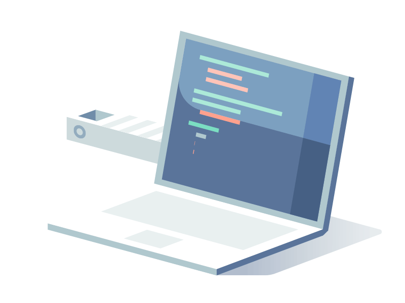 Coding animation code coding computer dev illustration isometric laptop