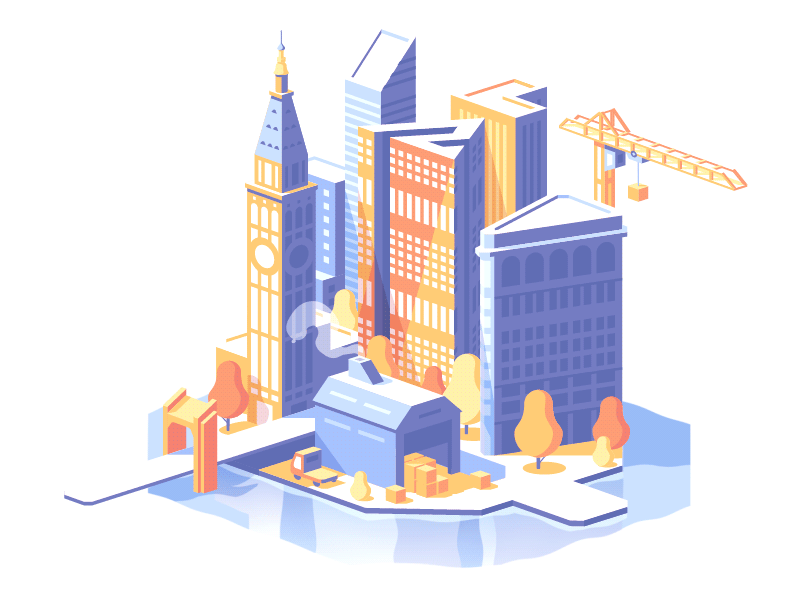 Alrai animation buildings city illustration isometric newyork ny