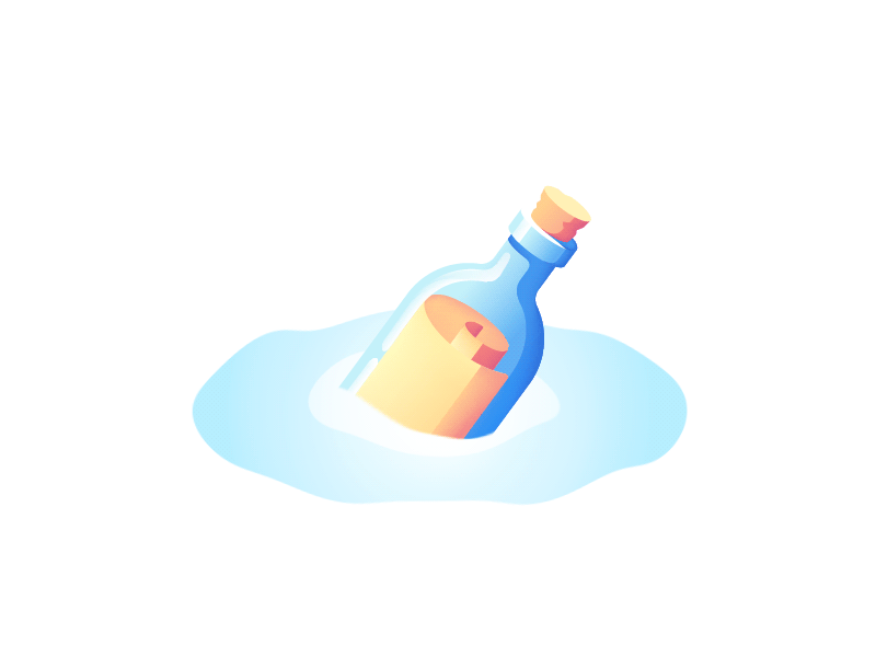 A bottle to the sea animation bottle illustration sea water